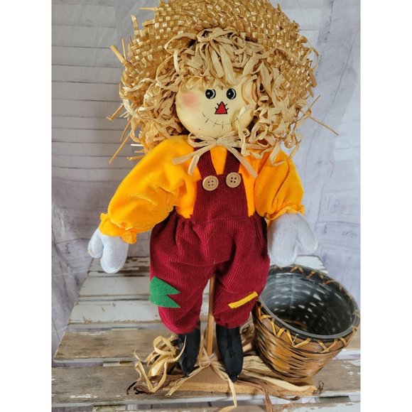 Scarecrow baskets Thanksgiving fall country folk a - Picture 2 of 7
